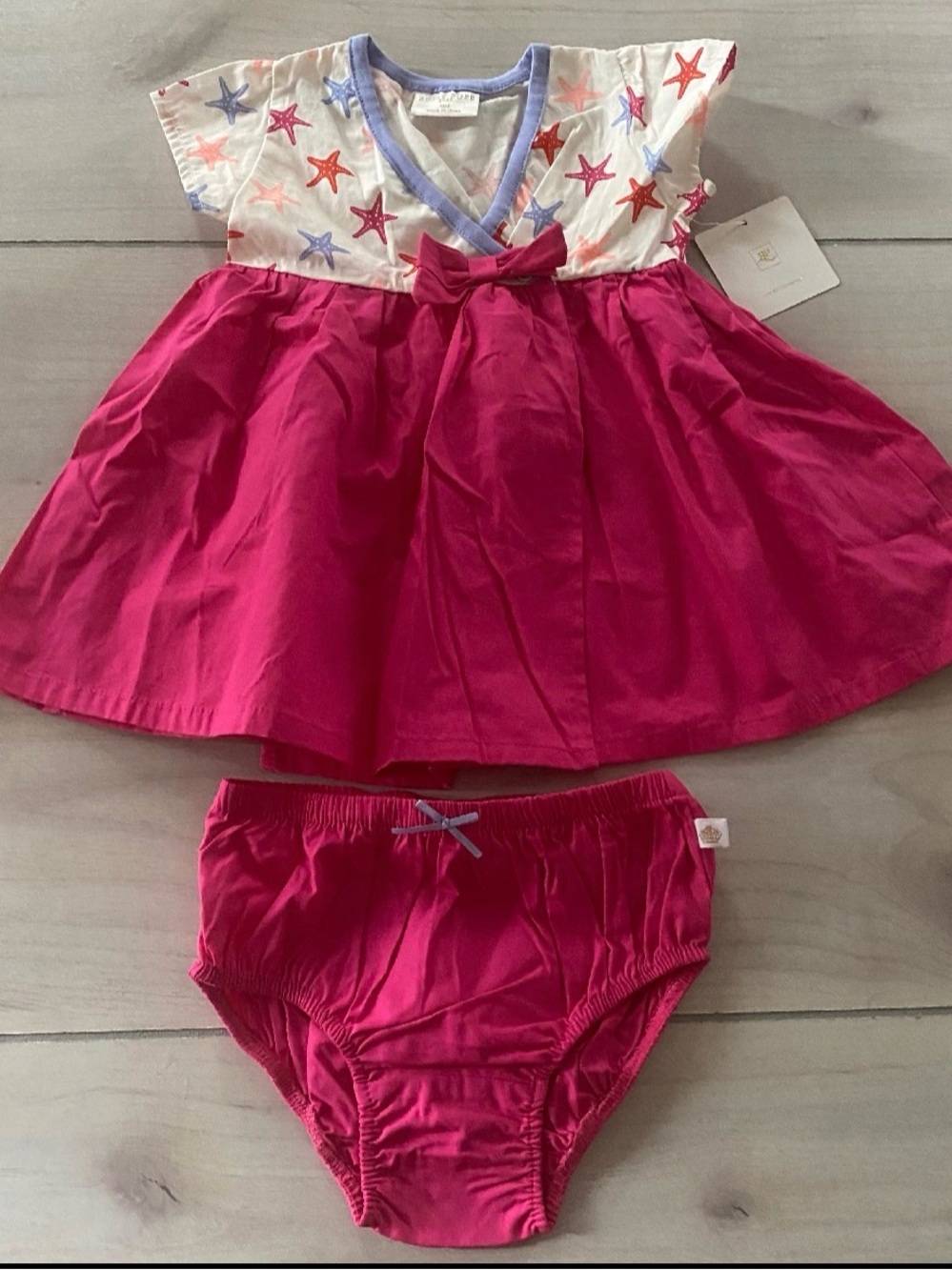 Rosie Pope Pink Starfish Print Dress with Bloomers